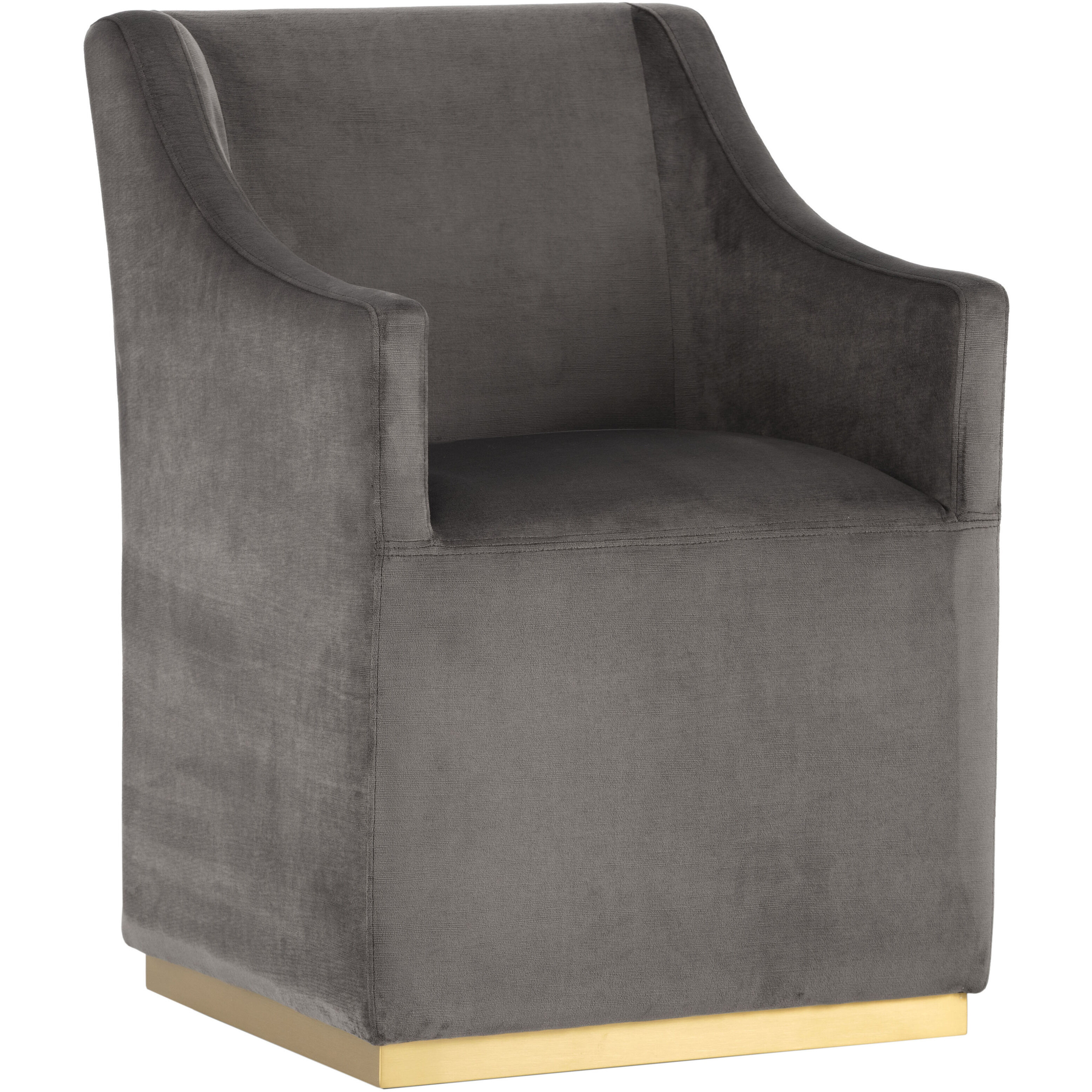 Zane Piccolo Pebble Wheeled Dining Armchair, Wheeled